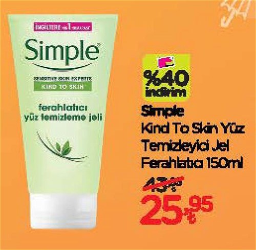 Simple Kind To Skin Yüz Temizleyici Jel Ferahlatıcı 150 ml image