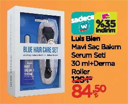 Luis Bien Mavi Saç Bakım Serum Seti 30 ml+Derma Roller image