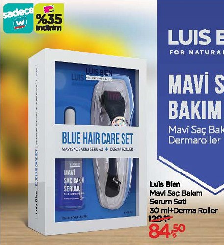 Luis Bien Mavi Saç Bakım Serum Seti 30 ml+Derma Roller image