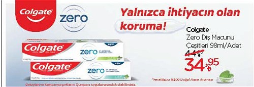 Colgate Zero Diş Macunu Çeşitleri 98 ml image