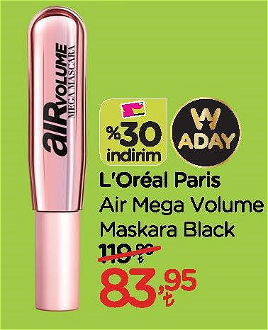 Loreal Paris Air Mega Volume Maskara Black image