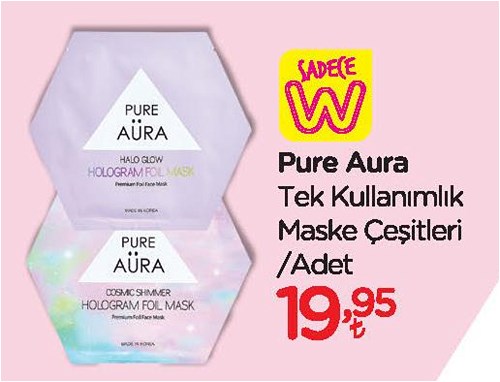 Pure Aura Tek Kullanımlık Maske Çeşitleri/Adet image