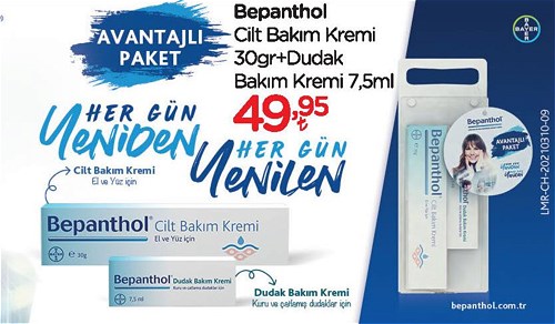 Bepanthol Cilt Bakım Kremi 30gr + Dudak Bakım Kremi 7,5ml image