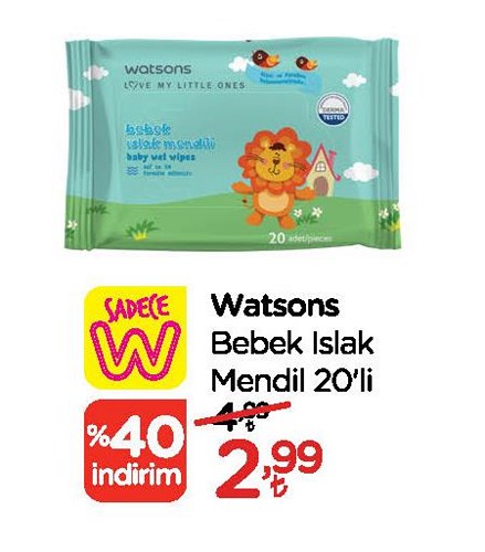 Watsons Bebek Islak Mendil 20'li image