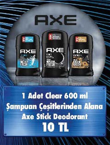 Clear 600 ml Şampuan Çeşitlerinden alana Axe Stick Deodorant image