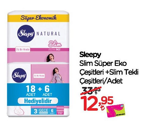 Sleepy Slim Süper Eko Çeşitleri+Slim Tekli Çeşitleri/Adet image