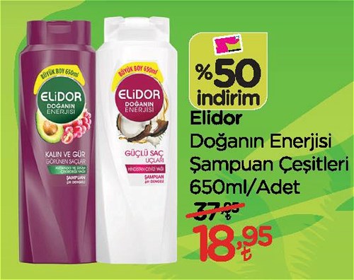 Elidor Doğanın Enerjisi Şampuan Çeşitleri 650 ml image