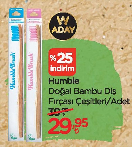 Humble Doğal Bambu Diş Fırçası Çeşitleri/Adet image