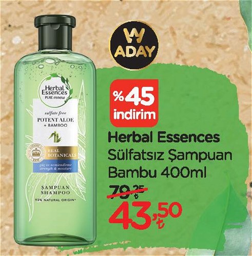 Herbal Essences Sülfatsız Şampuan Bambu 400 ml image