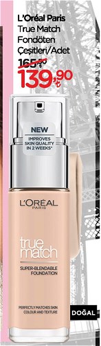 Loreal Paris True Match Fondöten Çeşitleri/Adet image