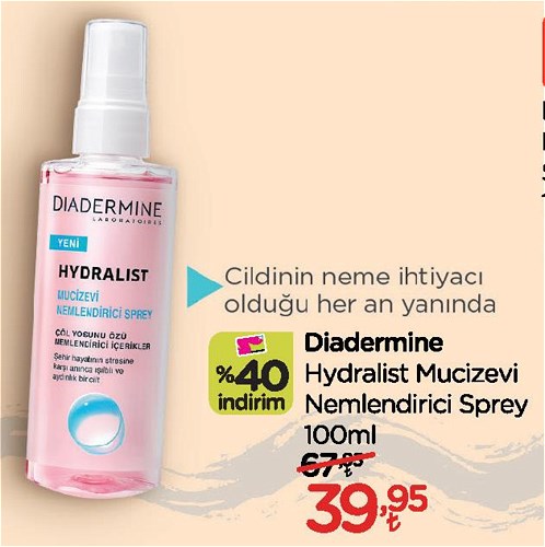 Diadermine Hydralist Mucizevi Nemlendirici Sprey 100 ml image