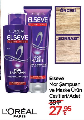 Loreal Elseve Mor Şampuan ve Maske Çeşitleri/Adet image