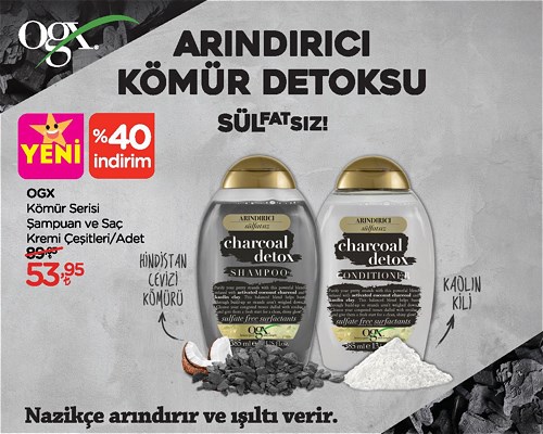 Ogx Kömür Serisi Şampuan ve Saç Kremi Çeşitleri/Adet image