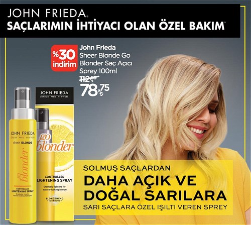 John Frieda Sheer Blonde Go Blonder Sac Acici Sprey 100 Ml Indirimde Market