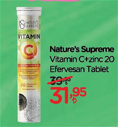 Nature's Supreme Vitamin C+Zinc 20 Efervesan Tablet image