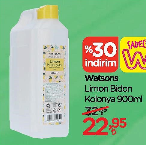 Watsons Limon Bidon Kolonya 900 ml image