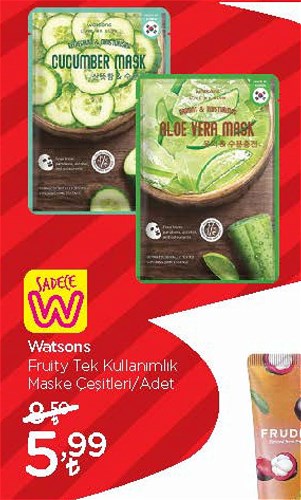 Watsons Fruity Tek Kullanımlık Maske Çeşitleri/Adet image