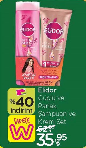 Elidor Güçlü ve Parlak Şampuan ve Krem Set image