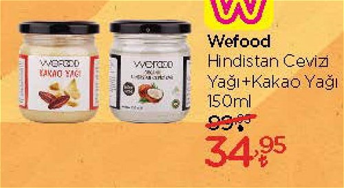 Wefood Hindistan Cevizi Yağı+Kakao Yağı 150 ml image