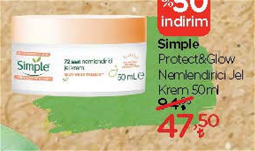 Simple Protect&Glow Nemlendirici Jel Krem 50 ml image