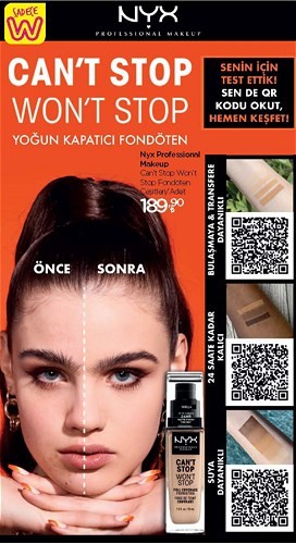 Nyx Professional Makeup Can't Stop Won't Stop Fondöten Çeşitleri/Adet image