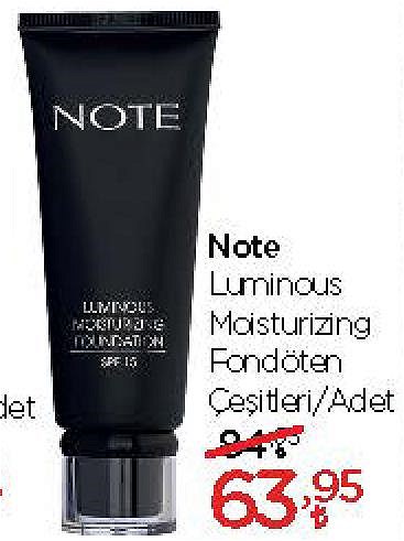 Note Luminous Moisturizing Fondöten Çeşitleri/Adet image