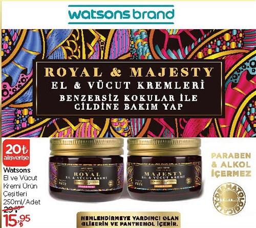 Watsons El ve Vücut Kremi Çeşitleri 250 ml image