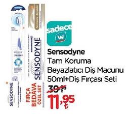 Sensodyne Tam Koruma Beyazlatıcı Diş Macunu 50ml+Diş Fırçası Seti image