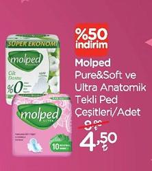 Molped Pure&Soft ve Ultra Anatomik Tekli Ped Çeşitleri/Adet image