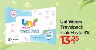 Uni Wipes Travelpack Islak Havlu 3'lü image