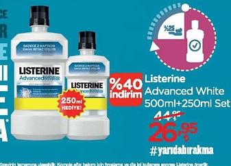 Listerine Advanced White 500ml+250ml Set image