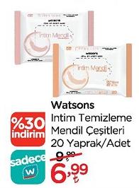Watsons İntim Temizleme Mendil Çeşitleri 20 Yaprak image