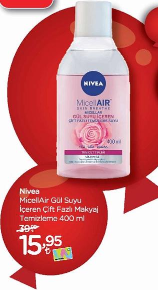 Nivea MicellAir Gül Suyu İçeren Çift Fazlı Makyaj Temizleme 400 ml image