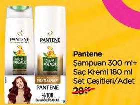 Pantene Şampuan 300 ml+Saç Kremi 180 ml Set Çeşitleri/Adet image