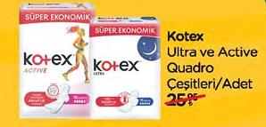 Kotex Ultra ve Active Quadro Çeşitleri/Adet image