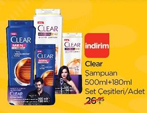 Clear Şampuan 500ml+180ml Set Çeşitleri/Adet image