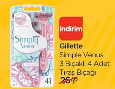 Gillette Simple Venus 3 Bıçaklı 4 Adet Tıraş Bıçağı image