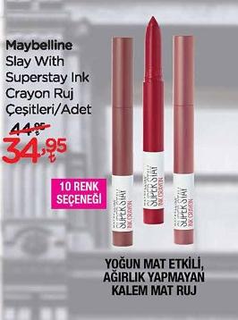 Maybelline Slay With Superstay  Ink Crayon Ruj Çeşitleri/Adet image