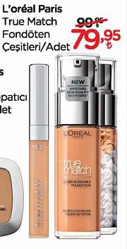 L'oreal Paris True Match Fondöten Çeşitleri/Adet image