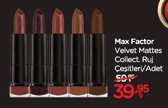 Max Factor Velvet Mattes Collect Ruj Çeşitleri/Adet image