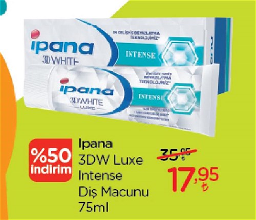 İpana 3DW Luxe Intense Diş MAcunu 75 ml image