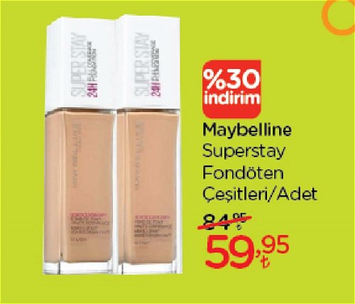 Maybelline Superstay Fondöten Çeşitleri/Adet image