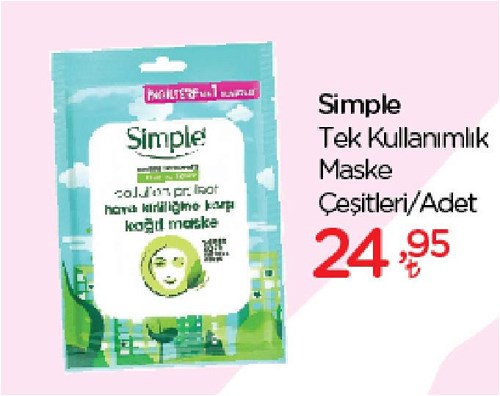 Simple Tek Kullanımlık Maske Çeşitleri/Adet image