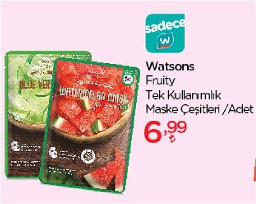 Watsons Fruity Tek Kullanımlık Maske Çeşitleri/Adet image