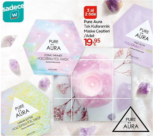 Pure Aura Tek Kullanımlık Maske Çeşitleri/Adet image