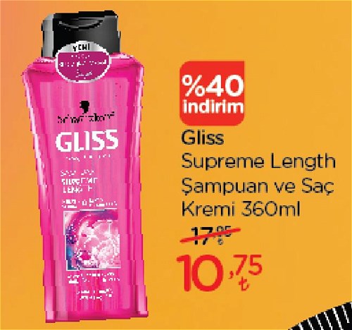 Gliss Supreme Length Şampuan/Saç Kremi 360 ml image