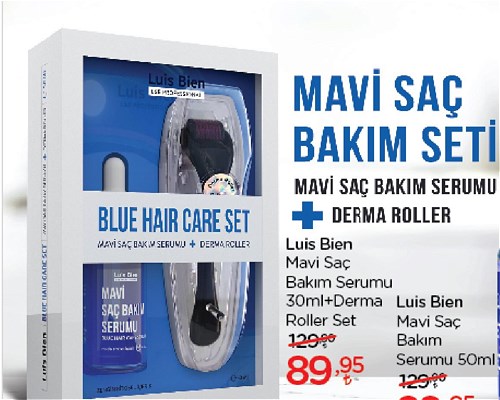 Luis Bien Mavi Saç Bakım Serumu 30 ml+Derma Roller Set image