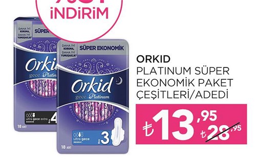 Orkid Platinum Süper Ekonomik Paket Hijyenik Ped Çeşitleri/Adedi  image