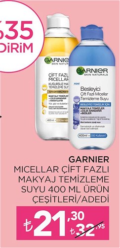 Garnier Micellar Çift Fazlı Makyaj Temizleme Suyu 400 ml Ürün Çeşitleri image