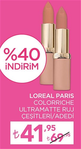 Loreal Paris Colorriche Ultramatte Ruj Çeşitleri/Adedi image